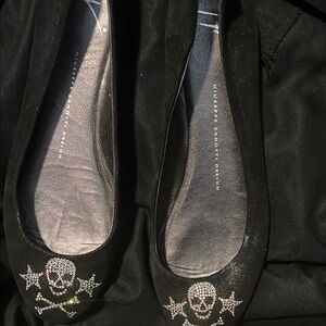 Giuseppe Zanotti Black Skull Flats
